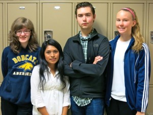 Aberdeen High School Executive Treasurer Richelle Stallo, Executive Vice President Yulia Morelia, Executive President Eric Fitzpatrick and Executive Secretary Kayla Arnold.