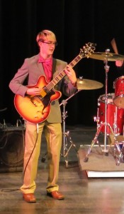 Aberdeen High School sophomore Kyle Hurd plays guitar.