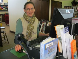 Library Assistant Christine Vincent  is ready to help Hoquiam Library patrons.