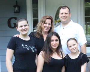 The Golding family and their exchange daughter, Mariam Ghlonti (center). Photo credit: Jamie Golding.