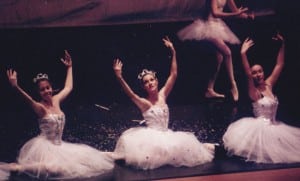 Lori Oestreich (front center) performing in Ballet South's Nutcracker. Photo credit: Art Oestreich.