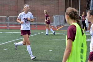 Montesano High School Girls soccer team playing on the fieild