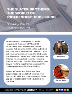 The Slater Brothers: The World of Independent Publishing @ Hoquiam Timberland Library