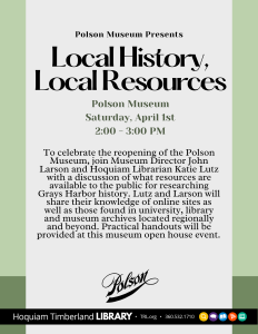 Polson Museum Presents: Local History, Local Resources @ Polson Museum