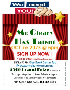 McCleary Has Talent Show @ McCleary Museum and Event Center