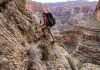 Kevin Fedarko hiking up the side of the Grand Canyon