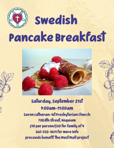 Swedish Pancake Fundraiser @ Saron Lutheran-First Presbyterian Church