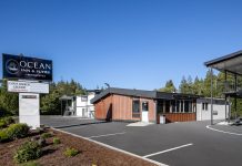 Grays Harbor Grocery Store building from across the parking lot